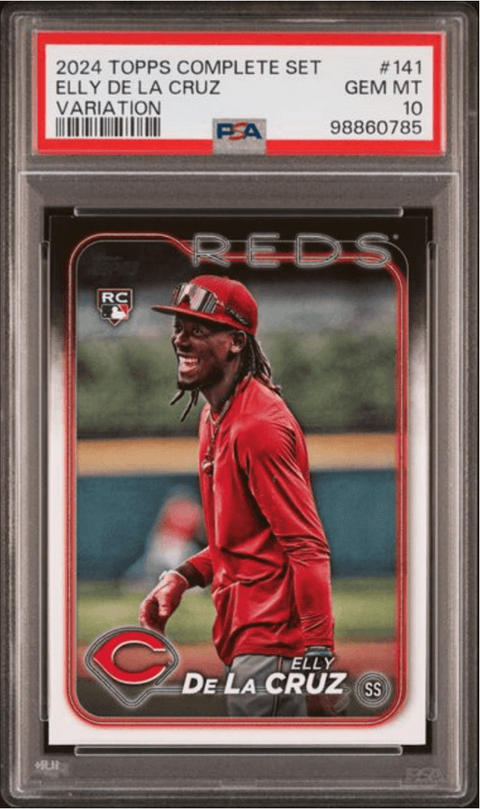 Graded 2024 Topps Complete Set Elly De La Cruz #141 Variation Rookie RC Baseball Card PSA 10 Gem Mint