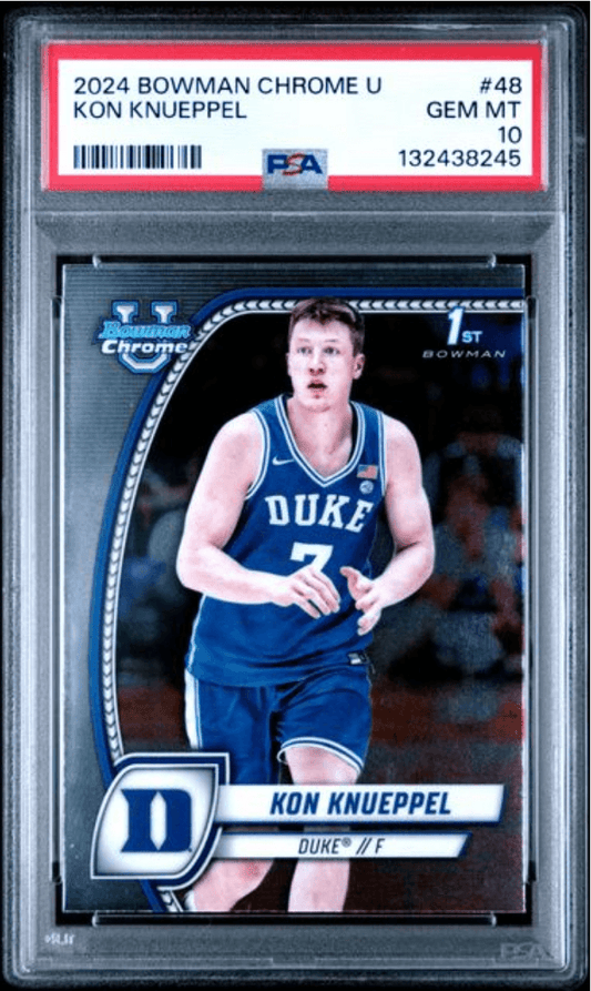 Graded 2024 Topps Bowman Chrome U Kon Knueppel #48 Rookie RC Basketball Card PSA 10 Gem Mint