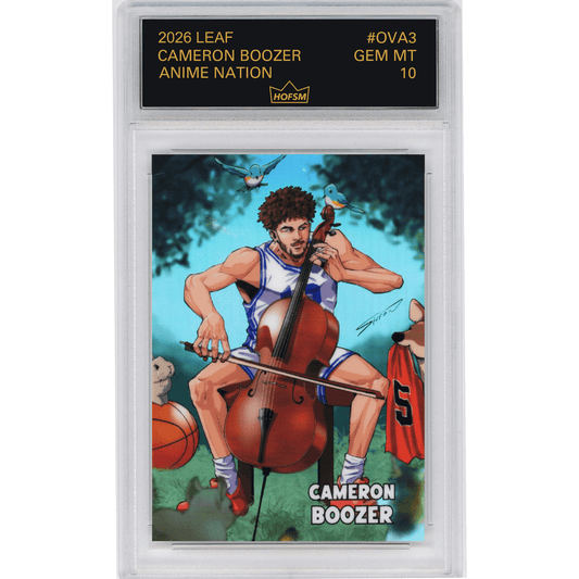 Graded 2026 Leaf Cameron Boozer #OVA3 Anime Nation Duke Blue Devils Rookie RC Basketball Card HOFSM 10 Gem Mint
