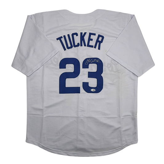 Autographed/Signed Kyle Tucker Los Angeles White Baseball Jersey JSA COA