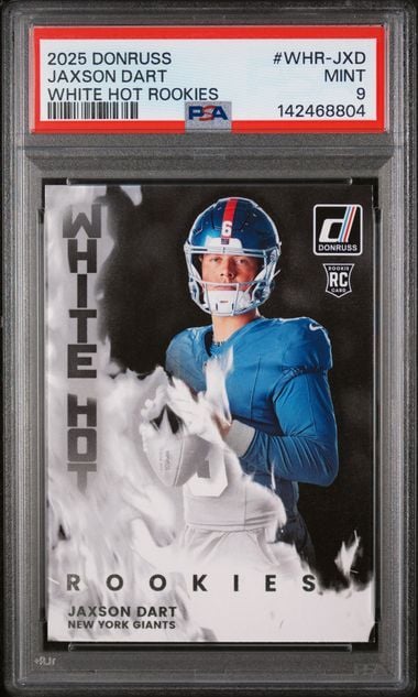 Graded 2025 Panini Donruss Jaxson Dart #WHRJXD White Hot Rookies Rookie RC Football Card PSA 9 Mint