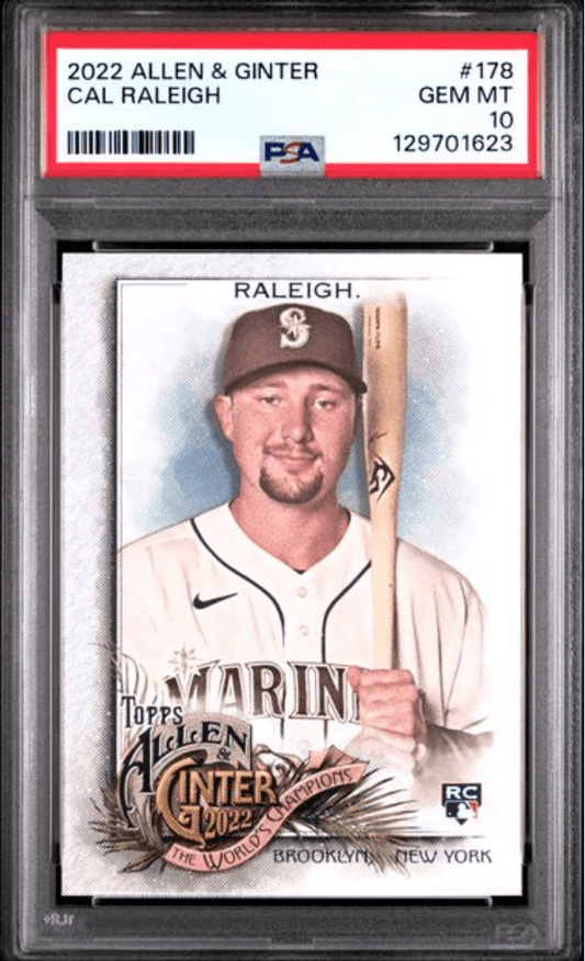Graded 2022 Topps Allen & Ginter Cal Raleigh #178 Rookie RC Baseball Card PSA 10 Gem Mint