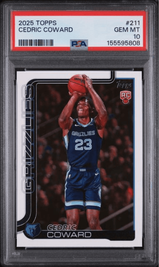 Graded 2025 Topps Cedric Coward #211 Rookie RC Basketball Card PSA 10 Gem Mint