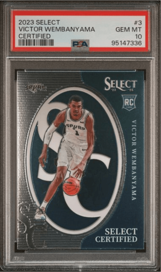 Graded 2023 Panini Select Victor Wembanyama #3 Certified Rookie RC Basketball Card PSA 10 Gem Mint
