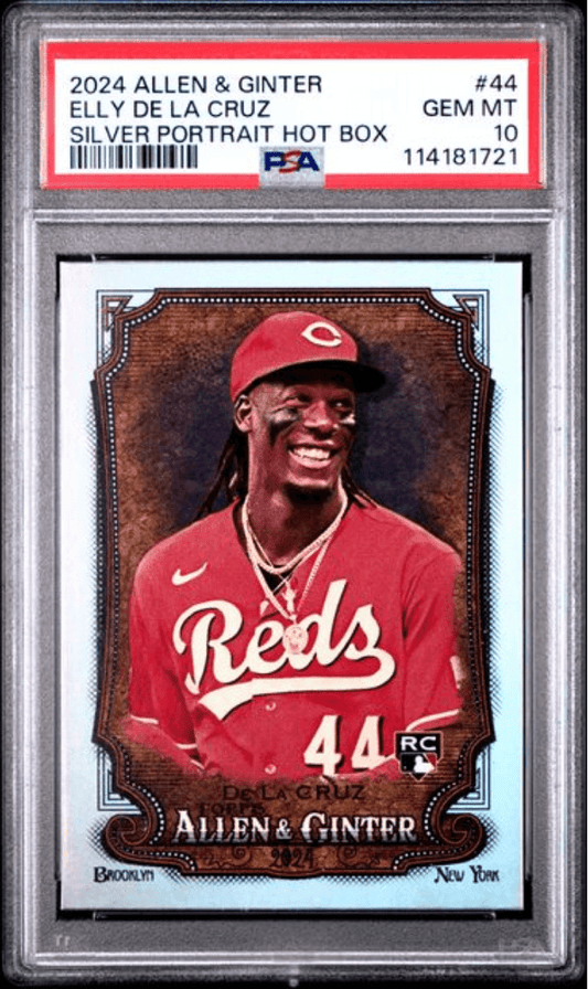 Graded 2024 Topps Allen & Ginter Elly De La Cruz #44 Silver Portrait Hot Box Rookie RC Baseball Card PSA 10 Gem Mint