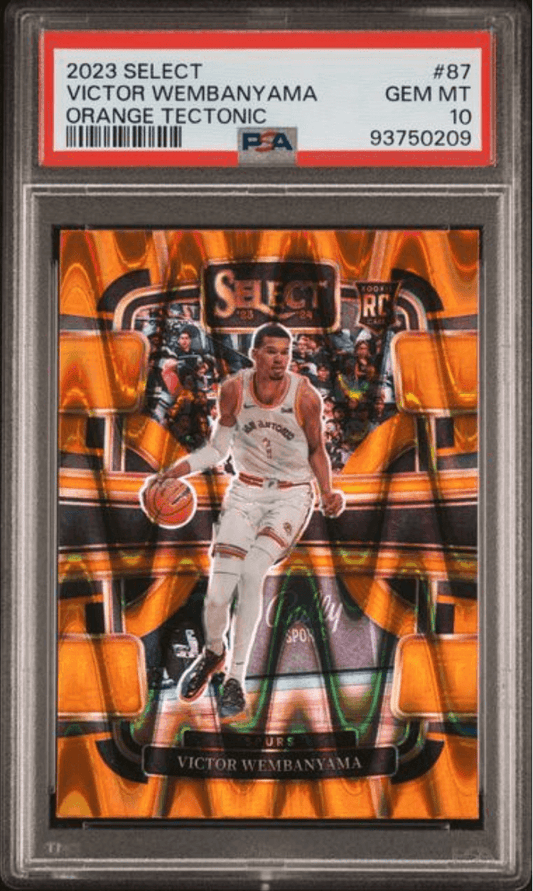 Graded 2023 Panini Select Victor Wembanyama #87 Orange Tectonic Rookie RC Basketball Card PSA 10 Gem Mint