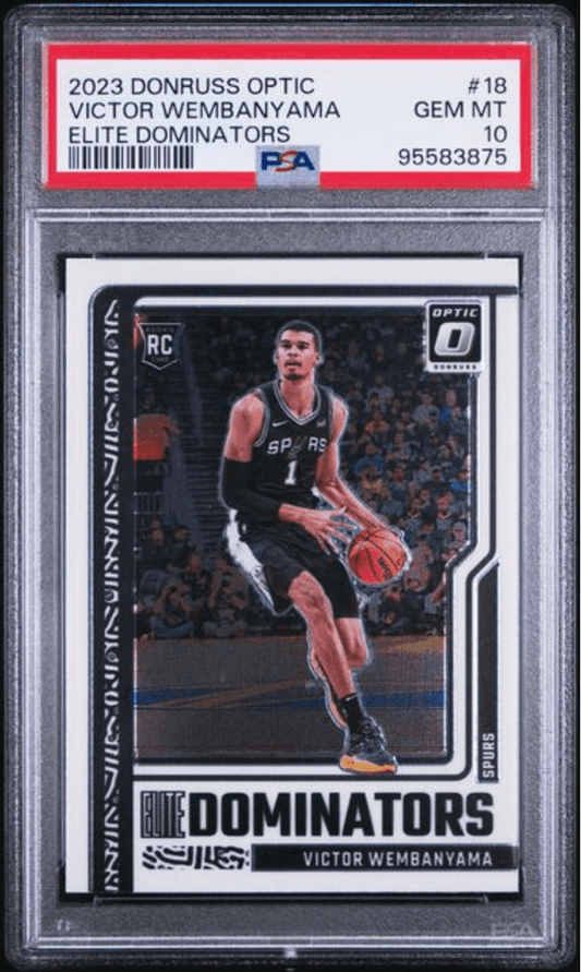 Graded 2023 Panini Donruss Optic Victor Wembanyama #18 Elite Dominators Rookie RC Basketball Card PSA 10 Gem Mint