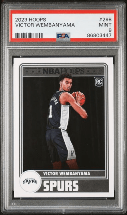 Graded 2023 Panini Hoops Victor Wembanyama #298 Rookie RC Basketball Card PSA 9 Mint