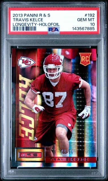 Graded 2013 Panini Rookies & Stars Travis Kelce #192 /99 Longevity Holofoil Rookie RC Football Card PSA 10 Gem Mint
