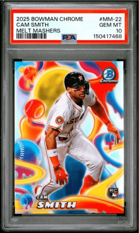 Graded 2025 Topps Bowman Chrome Cam Smith #MM22 Melt Mashers Rookie RC Baseball Card PSA 10 Gem Mint