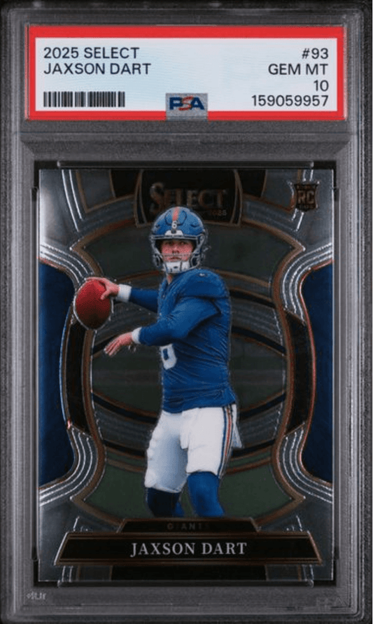 Graded 2025 Panini Select Jaxson Dart #93 Rookie RC Football Card PSA 10 Gem Mint