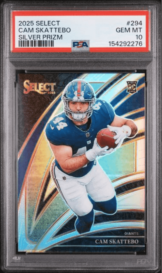Graded 2025 Panini Select Cam Skattebo #294 Silver Prizm Rookie RC Football Card PSA 10 Gem Mint
