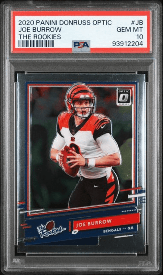Graded 2020 Panini Donruss Optic Joe Burrow #JB The Rookies Rookie RC Football Card PSA 10 Gem Mint