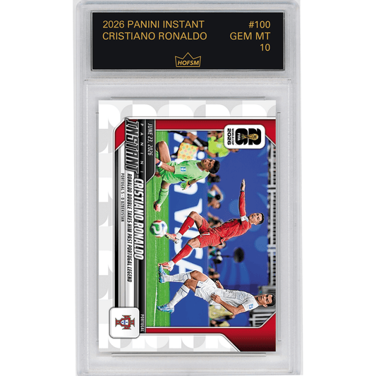 Graded 2026 Panini Instant FIFA World Cup Cristiano Ronaldo #100 Ronaldo Double Takes Him Past Portugal Legend Portugal Soccer Card HOFSM 10 Gem Mint