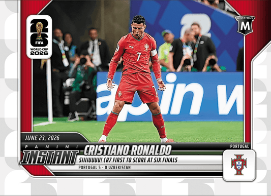 2026 Panini Instant FIFA World Cup Cristiano Ronaldo #99 SIIIIUUUU! CR7 First to Score at Six World Cups Portugal Soccer Card