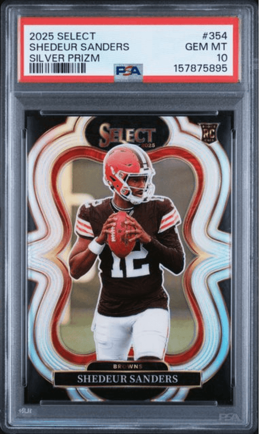 Graded 2025 Panini Select Shedeur Sanders #354 Silver Prizm Rookie RC Football Card PSA 10 Gem Mint