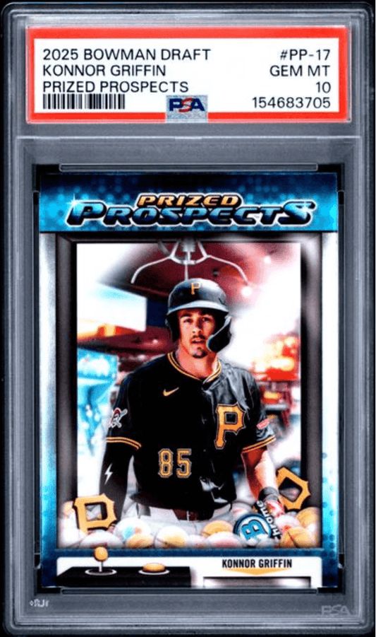 Graded 2025 Topps Bowman Draft Konnor Griffin #PP17 Prized Prospects Rookie RC Baseball Card PSA 10 Gem Mint