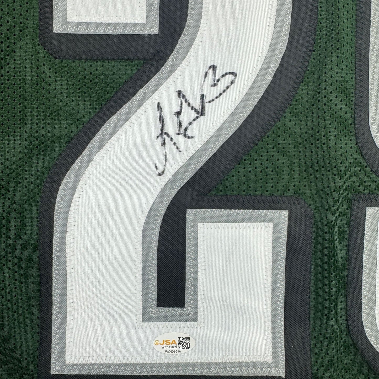 Autographed/Signed LeGarrette Blount Philadelphia Green Football Jersey JSA COA