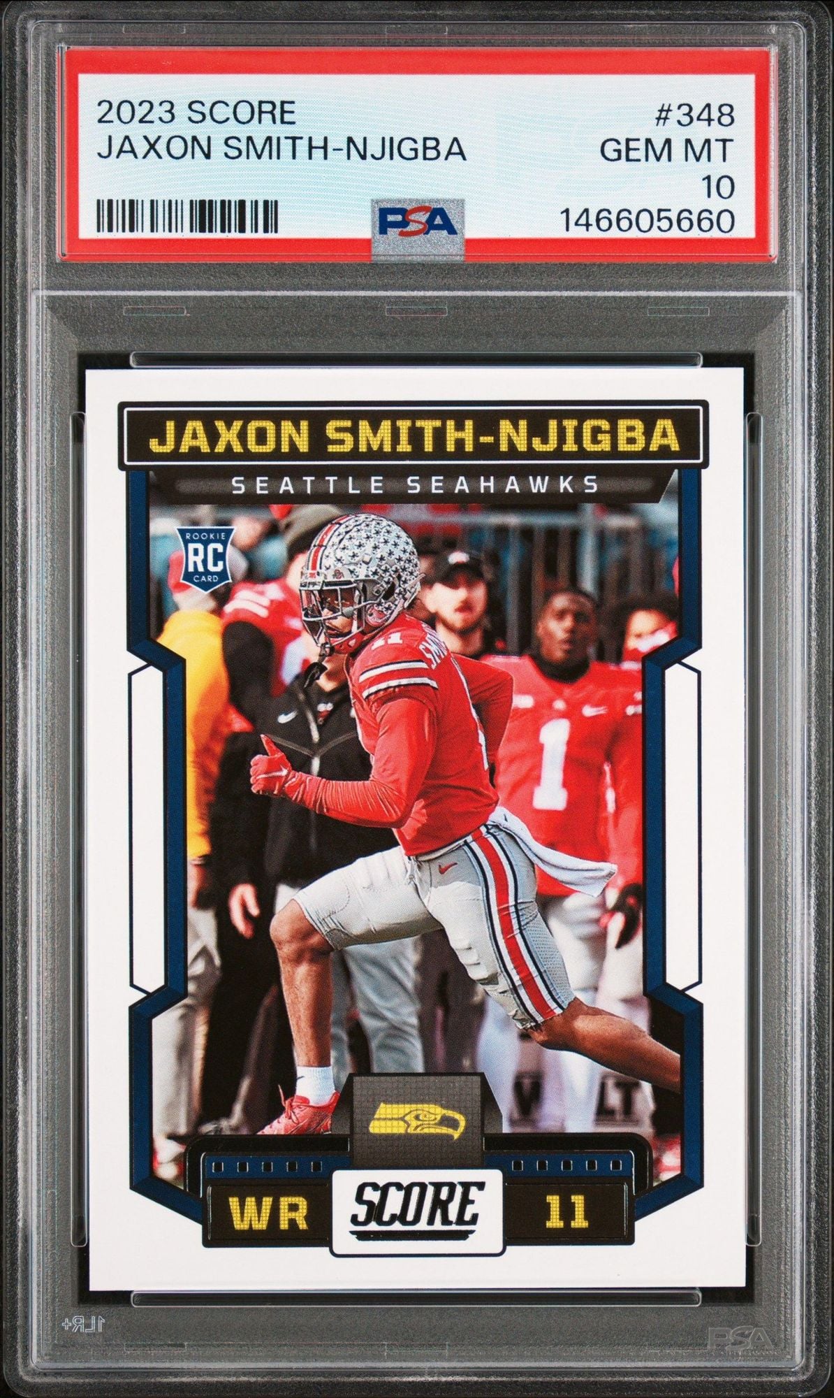 Graded 2023 Panini Score Jaxon Smith Njigba #348 Rookie RC Football Card PSA 10 Gem Mint