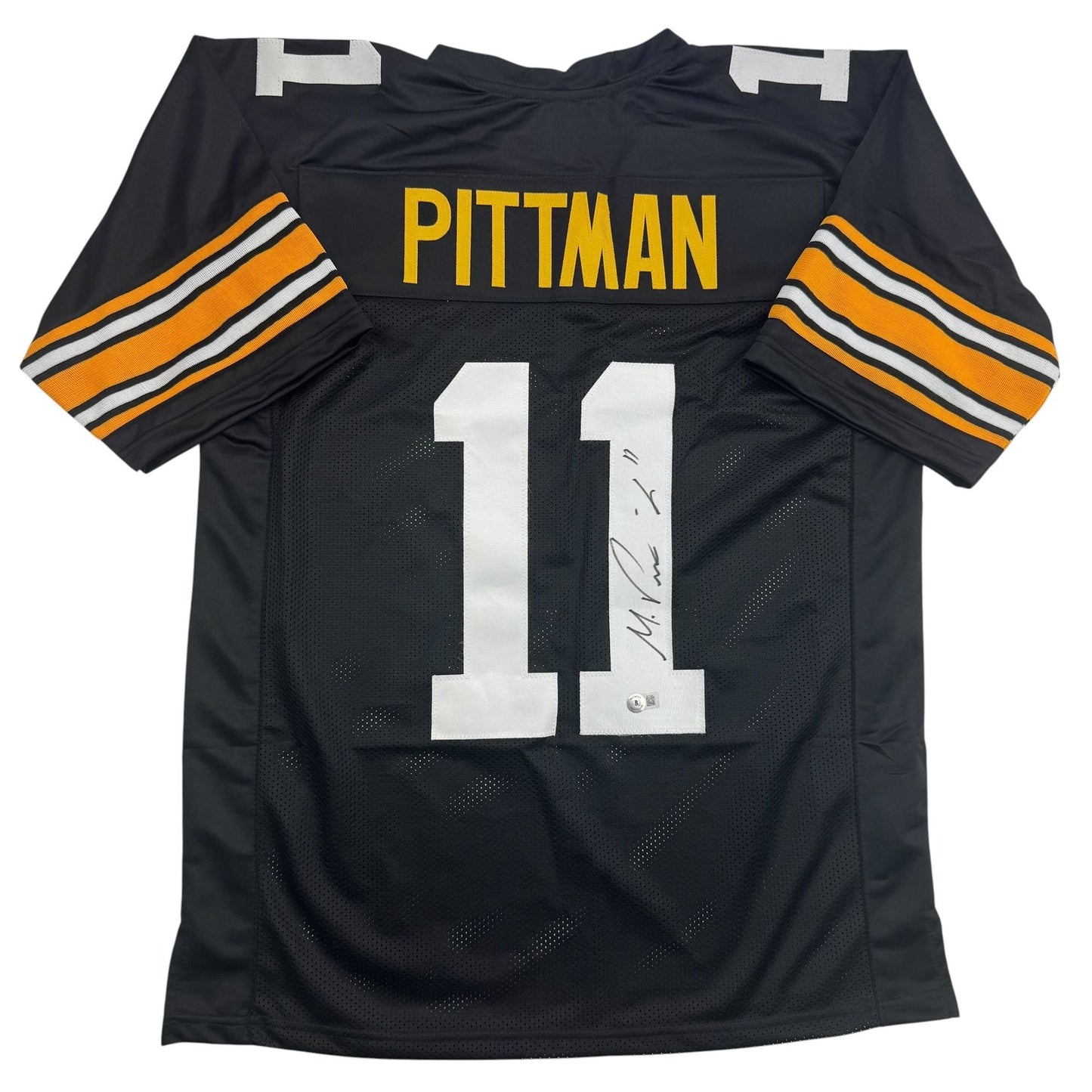 Autographed/Signed Michael Pittman Jr. Pittsburgh Black Football Jersey Beckett BAS COA