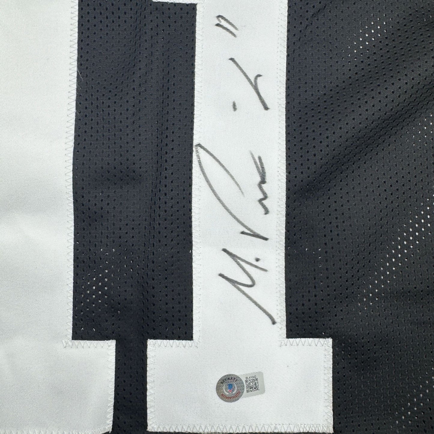 Autographed/Signed Michael Pittman Jr. Pittsburgh Black Football Jersey Beckett BAS COA