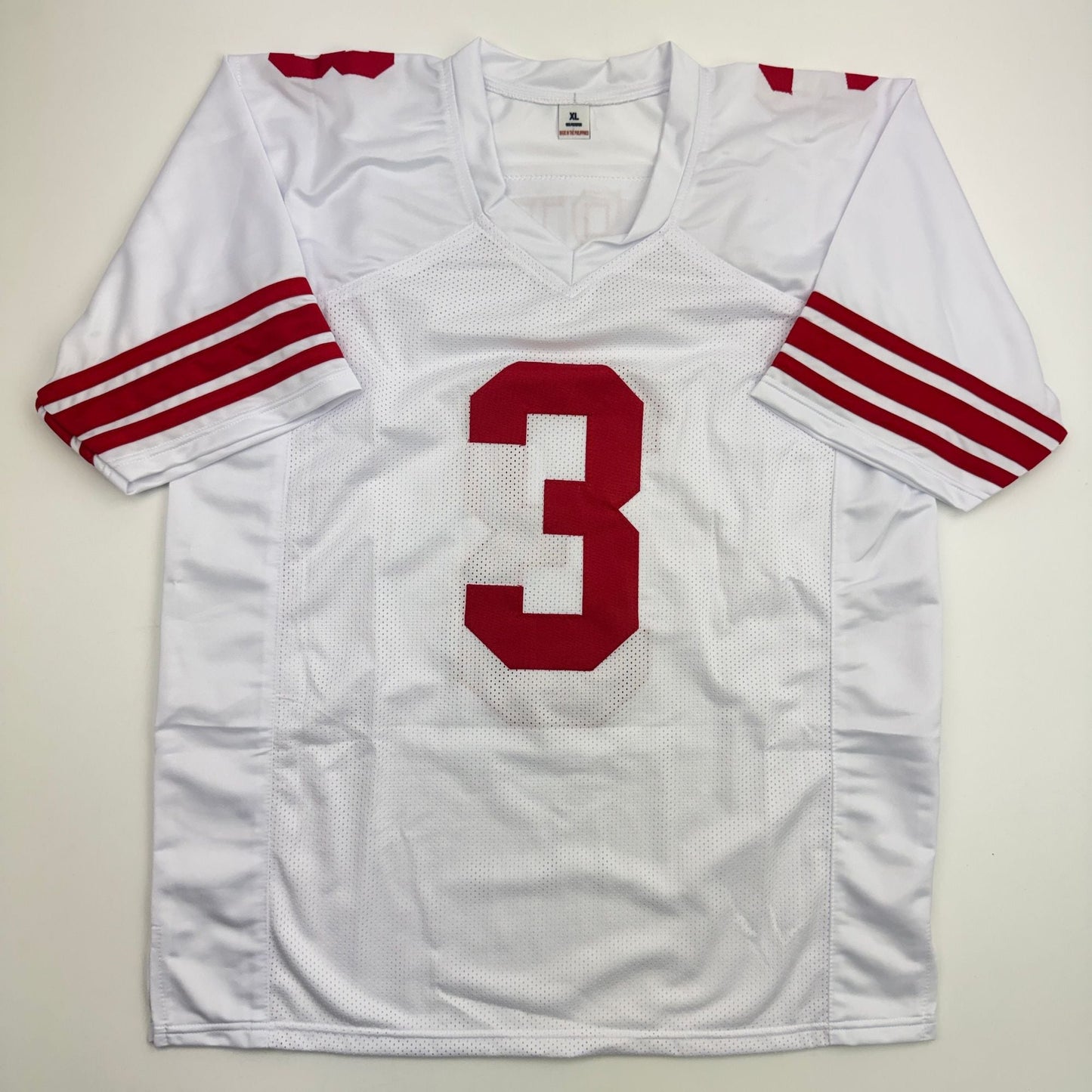 Autographed/Signed Abdul Carter New York White Football Jersey Beckett BAS COA