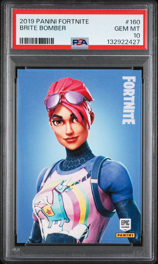 Graded 2019 Panini Fortnite Brite Bomber #160 Trading Card PSA 10 Gem Mint