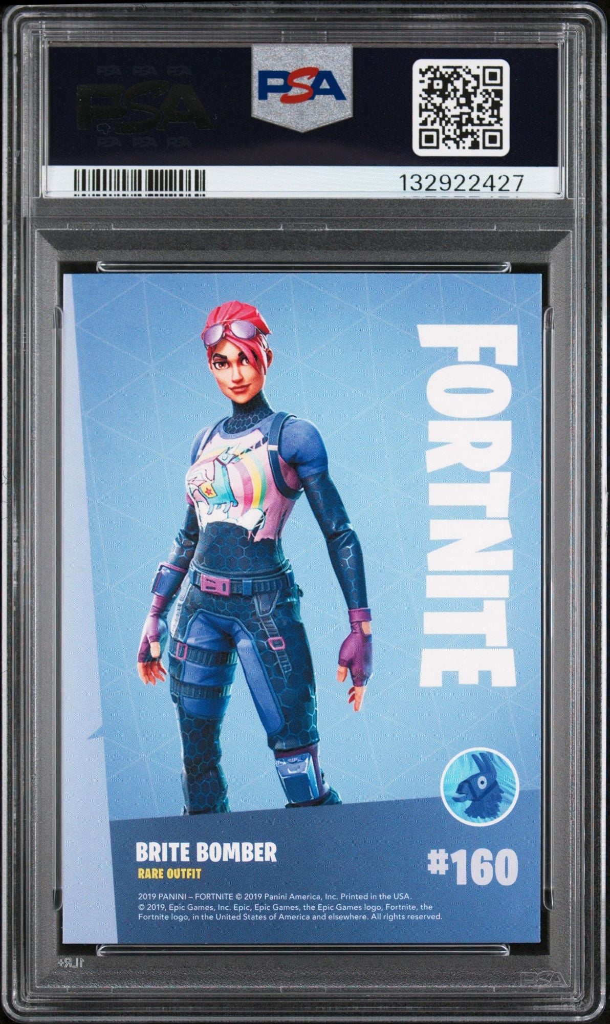 Graded 2019 Panini Fortnite Brite Bomber #160 Trading Card PSA 10 Gem Mint