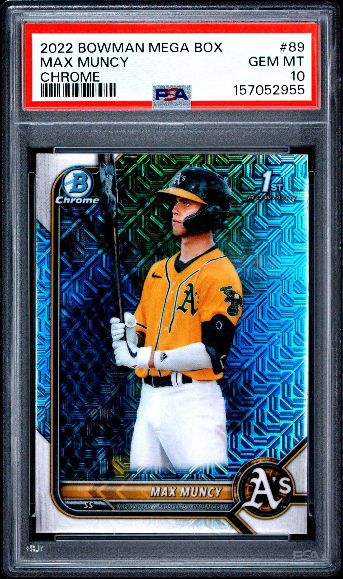 Graded 2022 Bowman Max Muncy #BCP-89 Mega Box Chrome Prospects Rookie RC Baseball Card PSA 10 Gem Mint