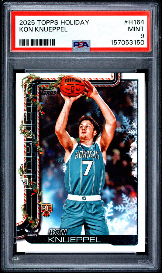 Graded 2025 Topps Holiday Kon Knueppel #H164 Rookie RC Basketball Card PSA 9 Mint