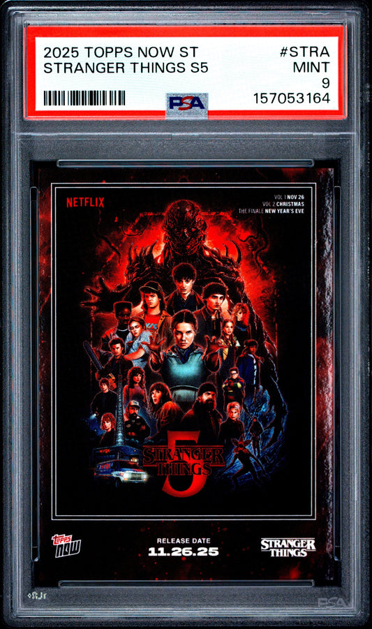 Graded 2025 Topps Now Stranger Things #STRA Netflix Card PSA 9 Mint