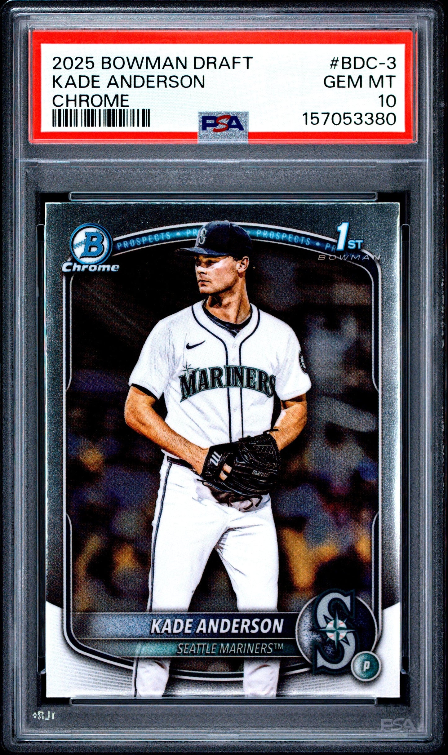 Graded 2025 Topps Bowman Draft Kade Anderson #BDC3 Chrome Rookie RC Baseball Card PSA 10 Gem Mint