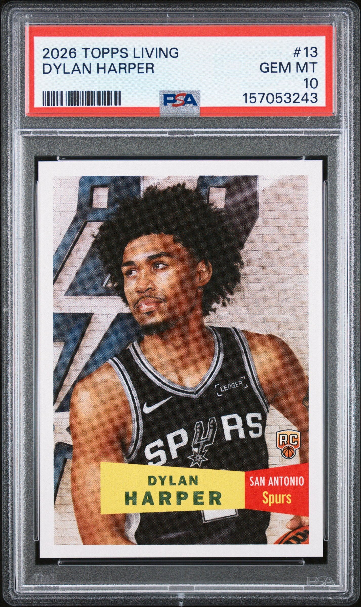 Graded 2026 Topps Living Dylan Harper #13 Rookie RC Basketball Card PSA 10 Gem Mint