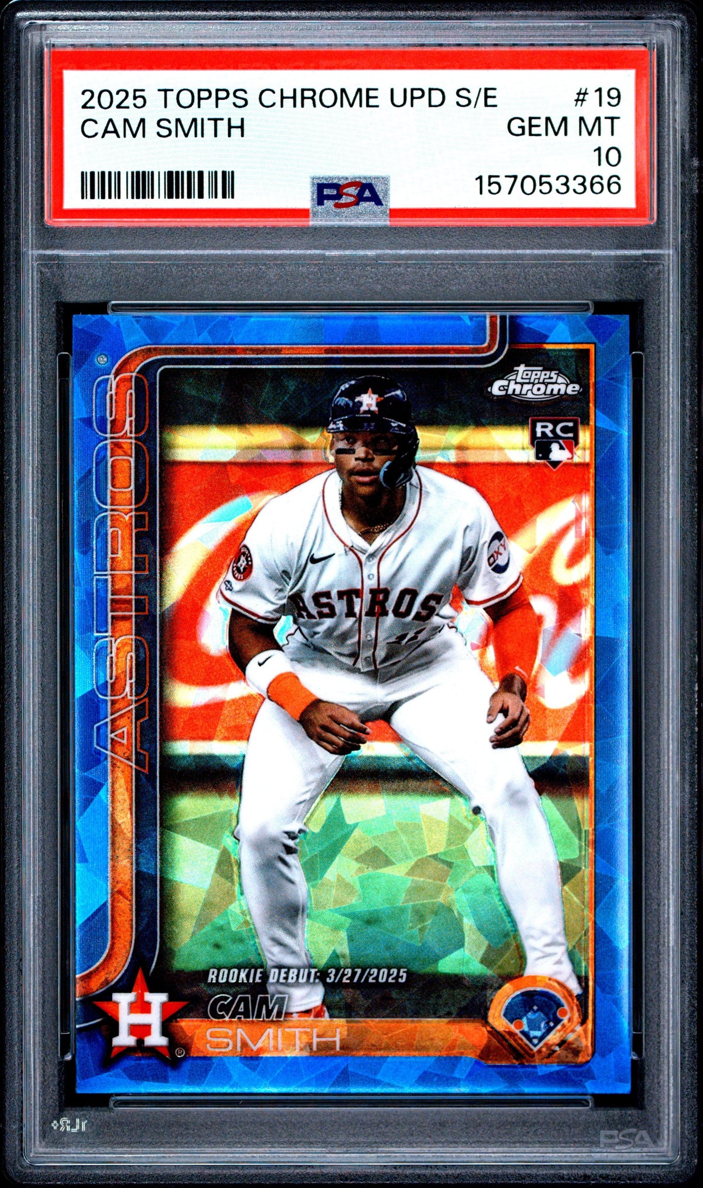 Graded 2025 Topps Chrome Update Sapphire Edition Cam Smith #USC19 Rookie RC Baseball Card PSA 10 Gem Mint