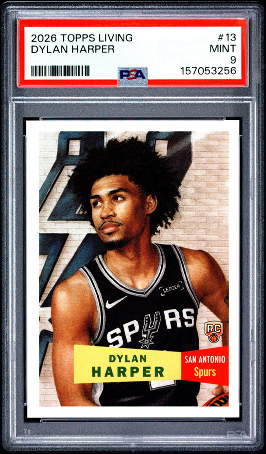 Graded 2026 Topps Living Dylan Harper #13 Rookie RC Basketball Card PSA 9 Mint