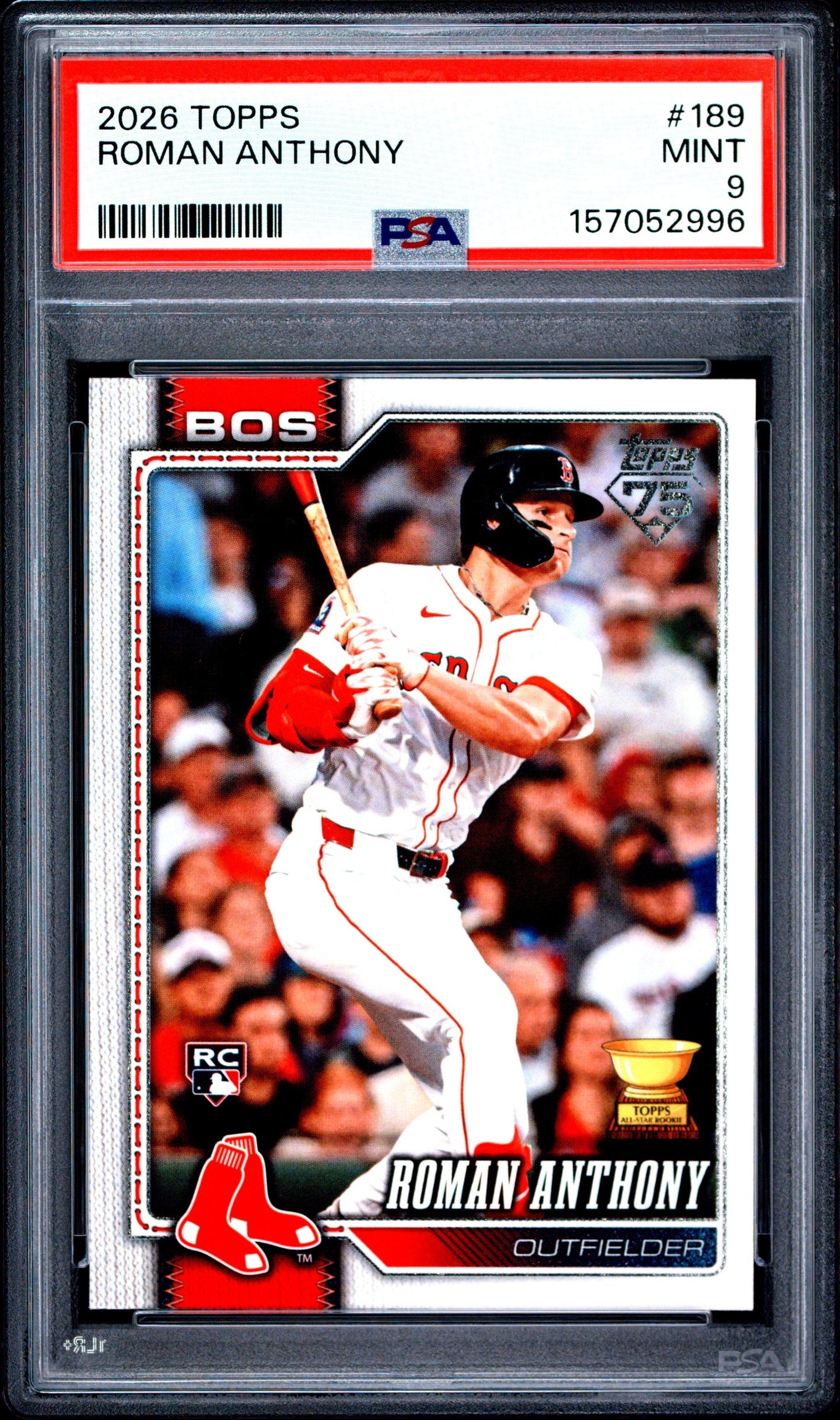Graded 2026 Topps Roman Anthony #189 Rookie RC Baseball Card PSA 9 Mint