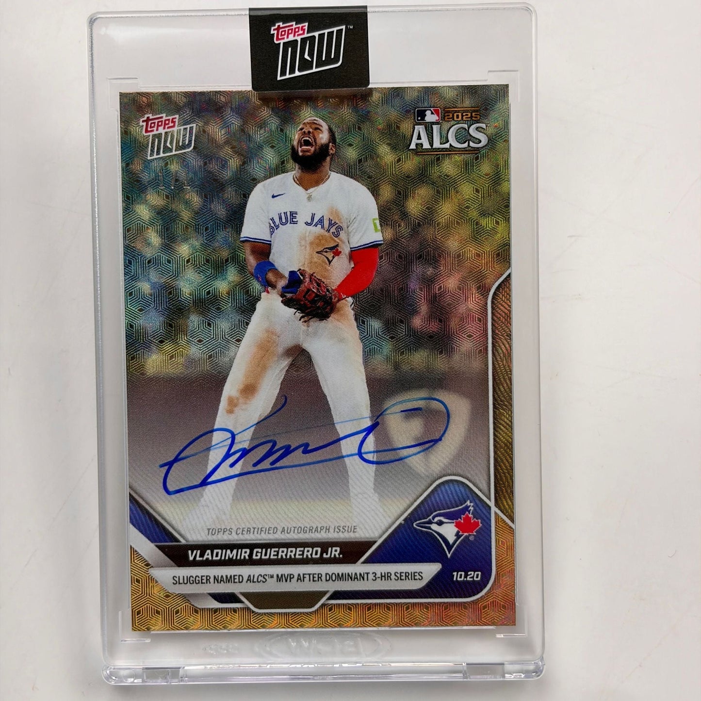 2025 Topps Now Vladimir Guerrero Jr #891C Foilfractor Auto 1/1 Slugger Named ALCS MVP After Dominant 3 HR Series Toronto Blue Jays Baseball Card