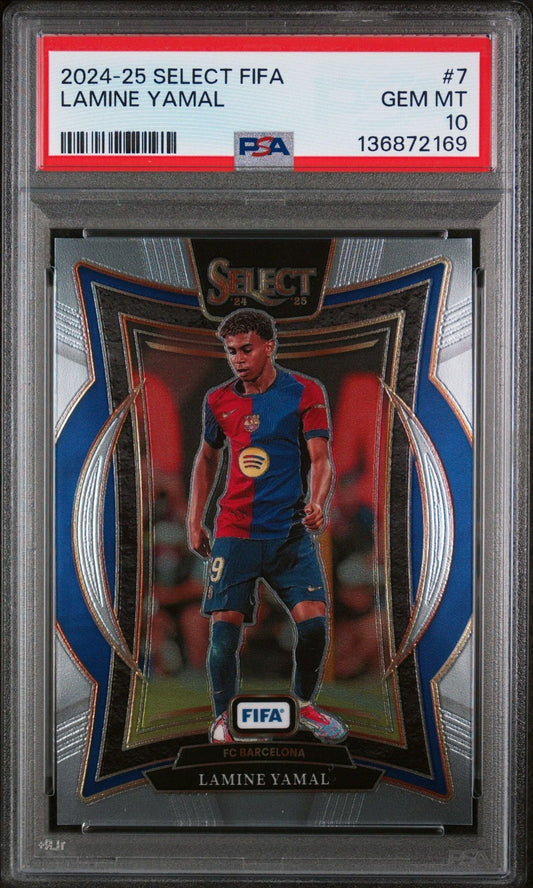 Graded 2024 Panini Select FIFA Lamine Yamal #7 Soccer Card PSA 10 Gem Mint
