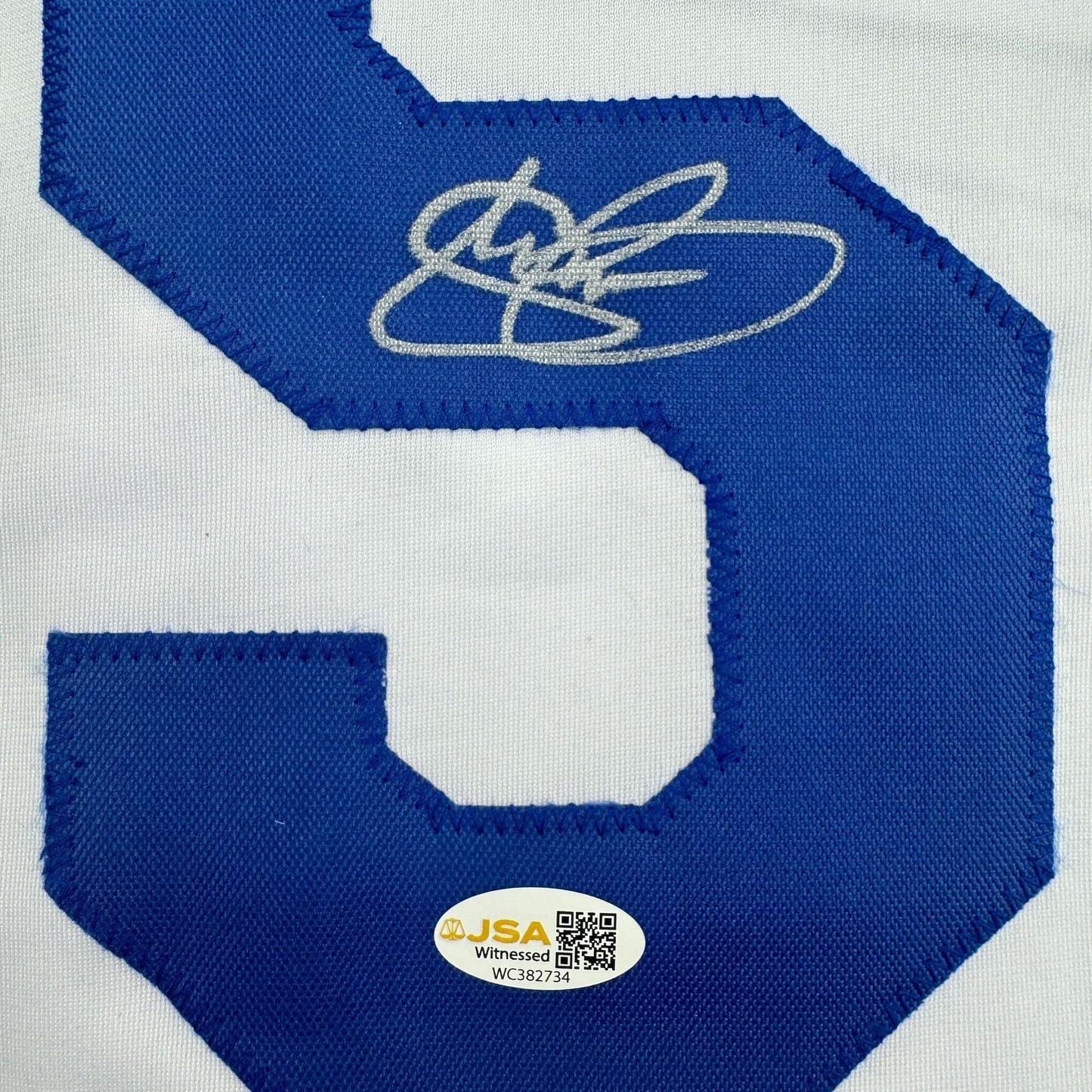 Autographed/Signed Shawn Green Los Angeles White Baseball Jersey JSA COA