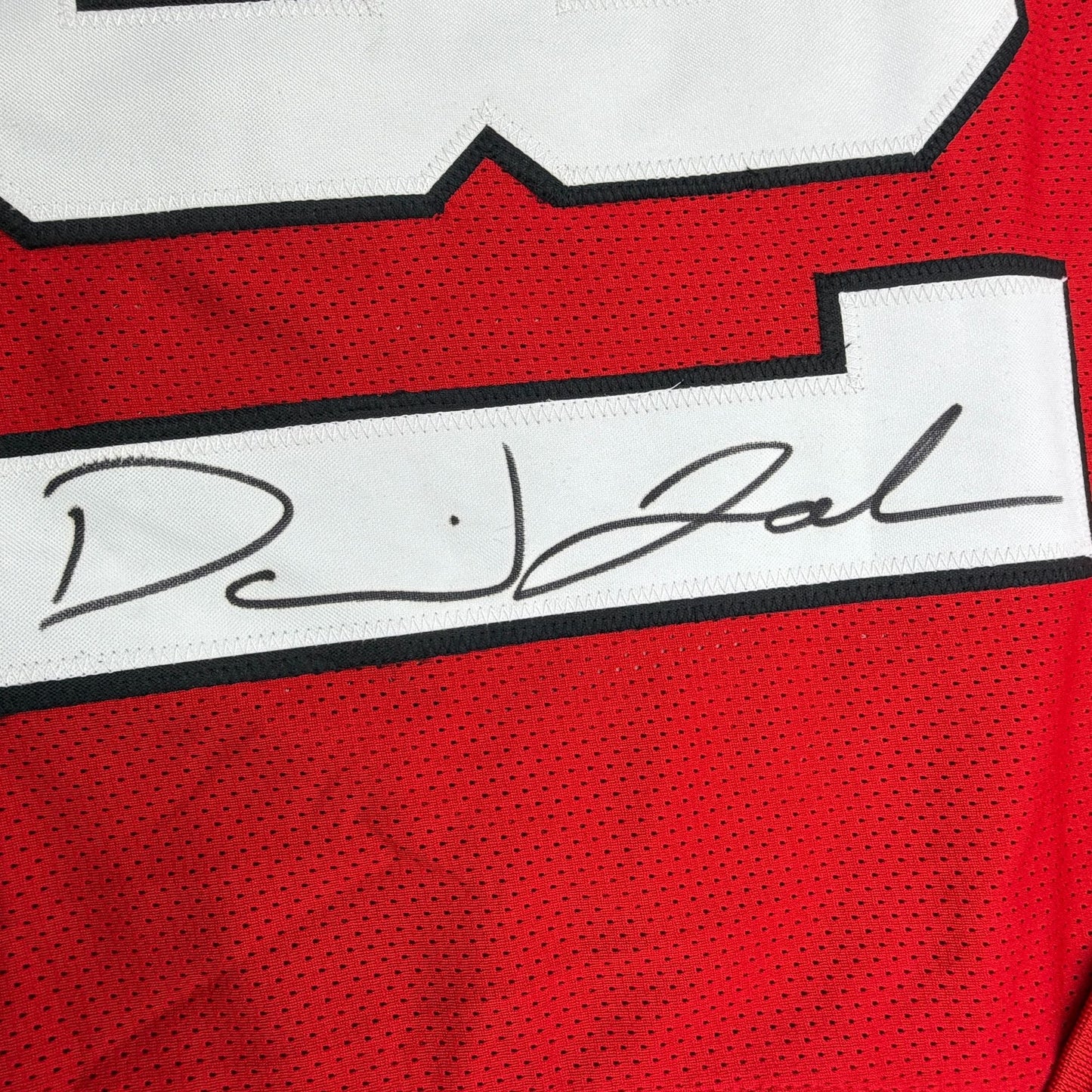 Autographed/Signed David Johnson Arizona Red Football Jersey Beckett BAS COA