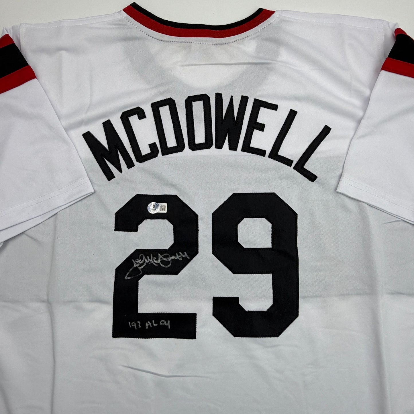 Autographed/Signed Jack McDowell Chicago White Retro Baseball Jersey Beckett BAS COA