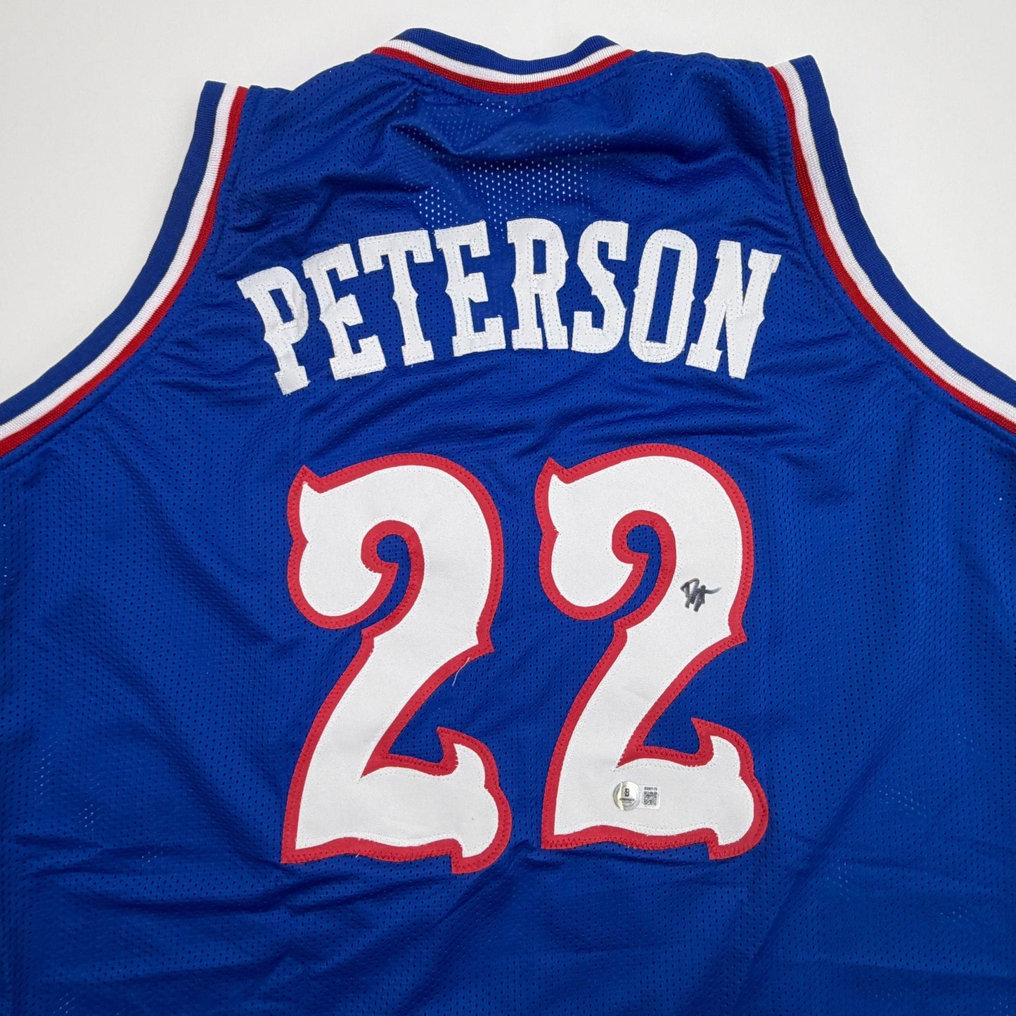 Autographed/Signed Darryn Peterson Kansas Blue College Basketball Jersey Beckett BAS COA