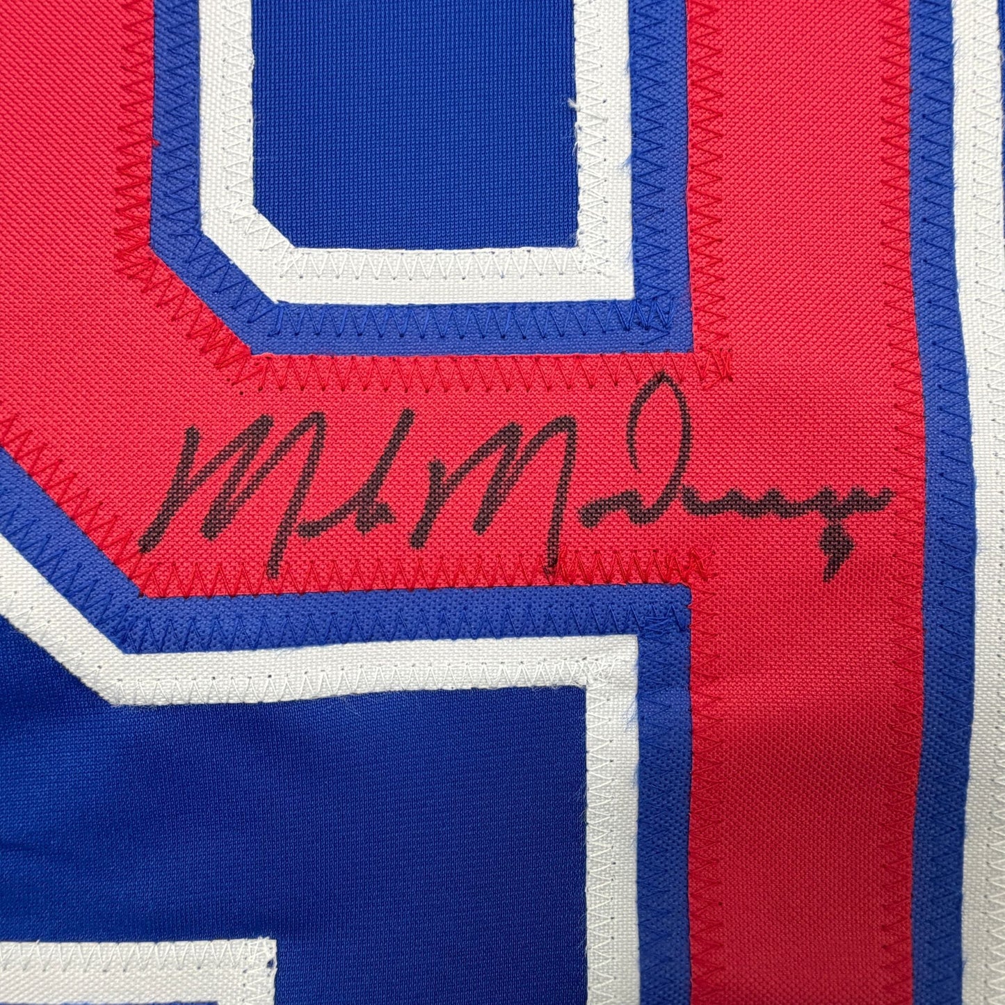 Autographed/Signed Mike Modano Team USA Blue Hockey Jersey Beckett BAS COA