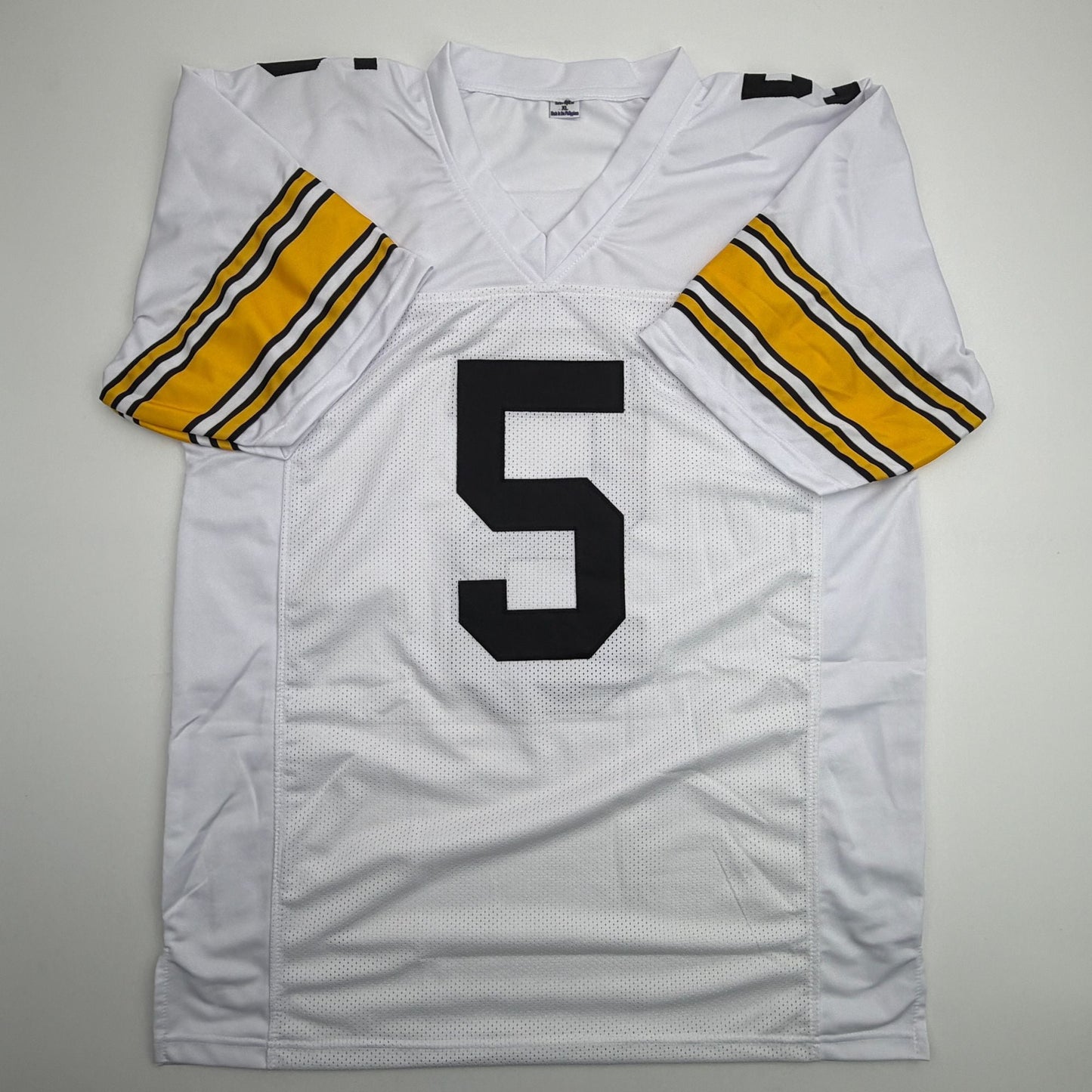 Autographed/Signed Terry Hanratty Pittsburgh White Football Jersey JSA COA