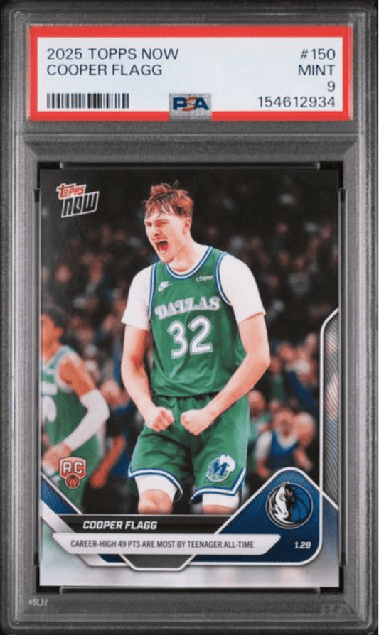 Graded 2025 Topps Now Cooper Flagg #150 Rookie RC Basketball Card PSA 9 Mint