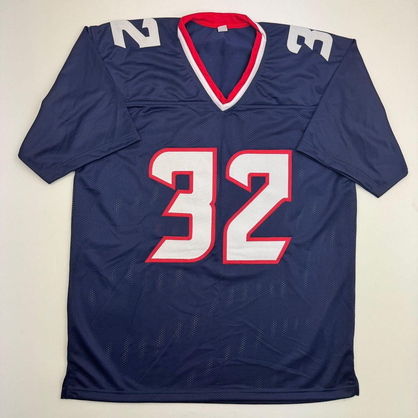 Autographed/Signed David Montgomery Houston Blue Football Jersey Beckett BAS COA
