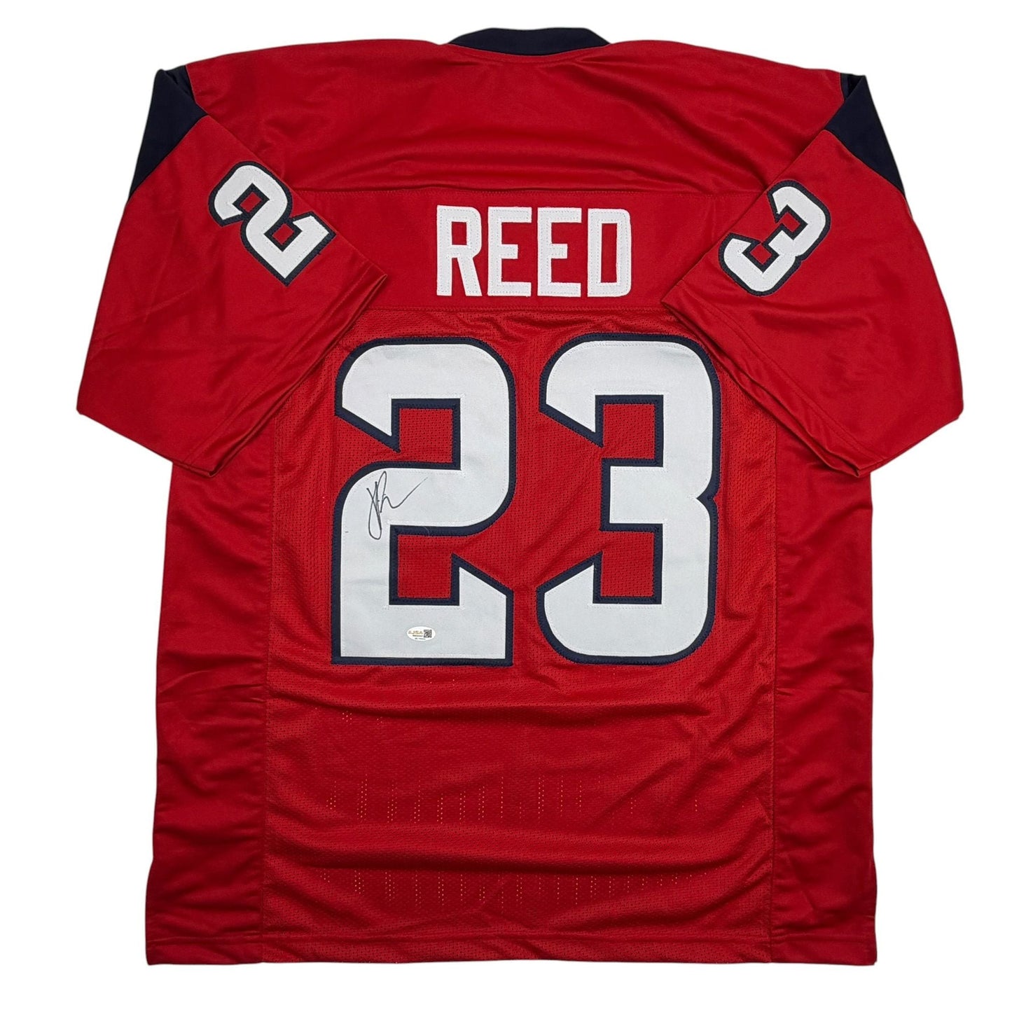 Autographed/Signed Jaylen Reed Houston Red Football Jersey JSA COA