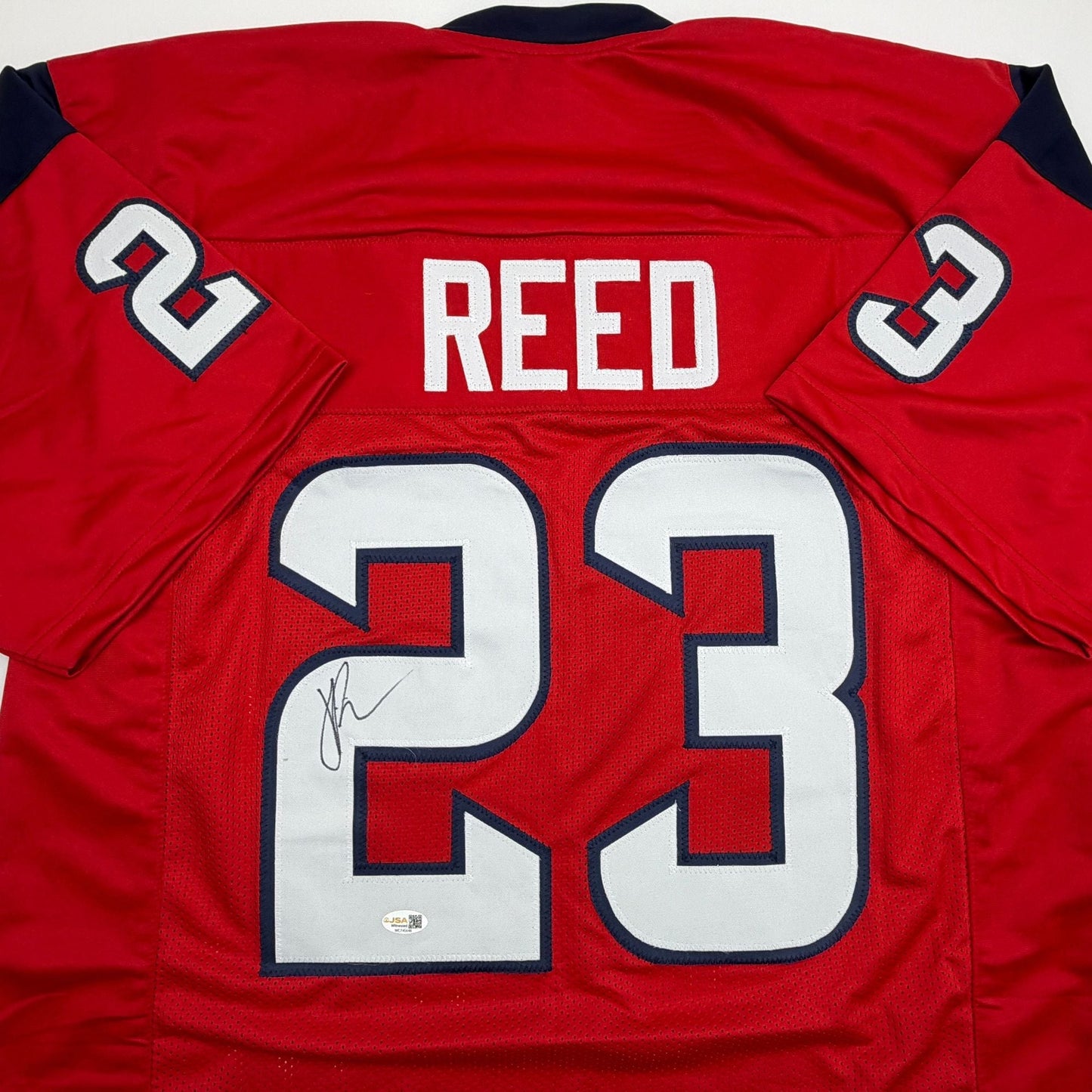 Autographed/Signed Jaylen Reed Houston Red Football Jersey JSA COA