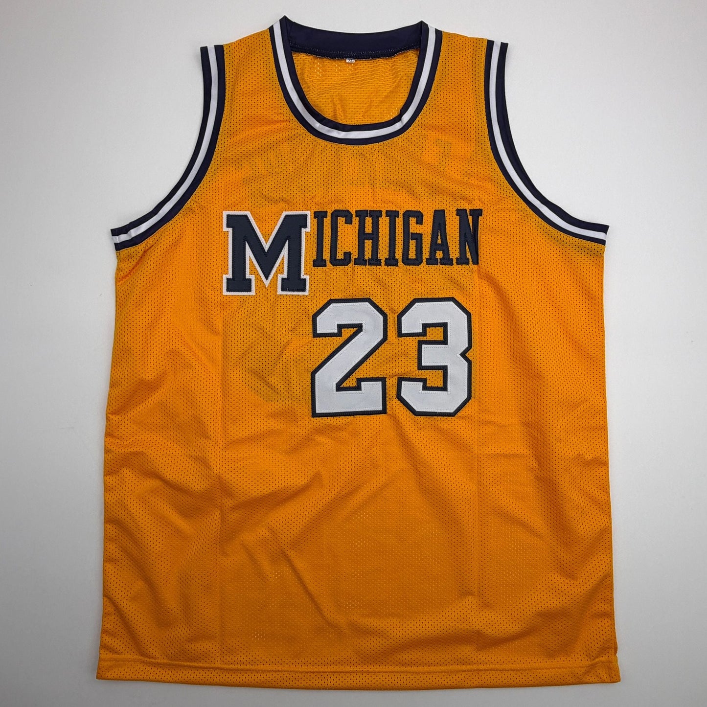 Autographed/Signed Yaxel Lendeborg Michigan Yellow College Basketball Jersey JSA COA