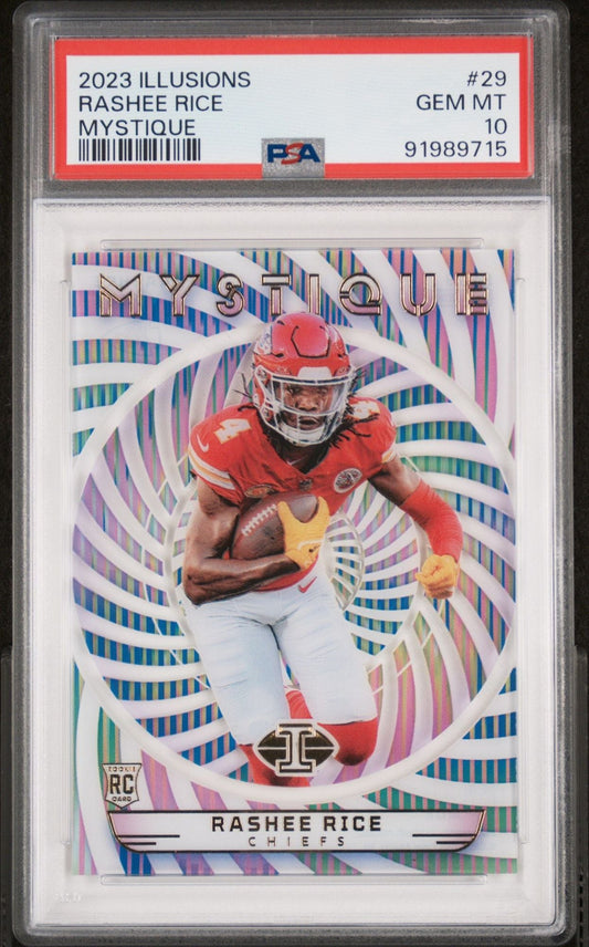 Graded 2023 Panini Illusions Rashee Rice #29 Mystique Rookie RC Football Card PSA 10 Gem Mint